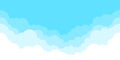 Blue sky with white clouds background. Border of clouds. Simple cartoon design. Flat style vector illustration Royalty Free Stock Photo