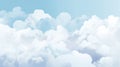 Blue sky with white clouds background. Border of clouds. Simple cartoon design. Flat style vector illustration, Royalty Free Stock Photo