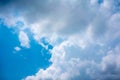 Blue sky with white clouds for background and copy space Royalty Free Stock Photo