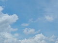 Blue sky and white clouds. It is beautiful and bright in summer. The moment of happiness and freedom Royalty Free Stock Photo