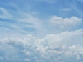 Blue sky and white clouds. It is beautiful and bright in summer. The moment of happiness and freedom Royalty Free Stock Photo