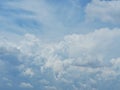 Blue sky and white clouds. It is beautiful and bright in summer. The moment of happiness and freedom Royalty Free Stock Photo