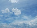 Blue sky and white clouds. It is beautiful and bright in summer. The moment of happiness and freedom Royalty Free Stock Photo