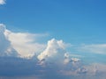 Blue sky and white clouds. It is beautiful in summer. The moment of happiness and freedom is heaven. Royalty Free Stock Photo