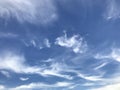 Blue sky and white clouds. It is beautiful in summer. The moment of happiness and freedom is heaven. Royalty Free Stock Photo