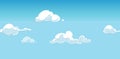 Blue sky with white clouds. Cartoon outdoor background Royalty Free Stock Photo