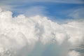 Blue sky with white clouds, clear blue sky with plain white cloud with space for text background Royalty Free Stock Photo