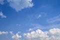 Blue sky with white clouds, clear blue sky with plain white cloud with space for text background Royalty Free Stock Photo