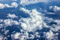 Blue sky with white clouds closeup. Royalty Free Stock Photo