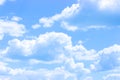 Blue sky with white clouds, cloudscape idyllic clear cloudy sky with cumulus clouds