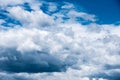 Blue sky with white clouds, cloudscape clear cloudy sky with cumulus clouds. beautiful background backdrop wallpaper