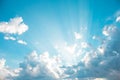 Blue sky with white clouds. Royalty Free Stock Photo