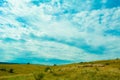 Blue sky and white clouds.