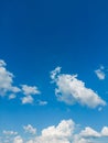 Blue sky and white clouds floated in the sky on a clear day with warm sunshine combined with cool breeze blowing against the body