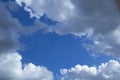 Blue sky with white clouds frame beautiful background