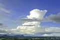 blue sky White clouds and  mountains ,Cumulus ,Clouds of Vertical Development Royalty Free Stock Photo