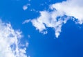 Blue sky white clouds natural background. Indigo texture contractual picture base substrate