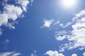 Blue sky, white clouds, natural beautiful, transparent, refreshing, see the sun shining Royalty Free Stock Photo