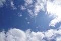 Blue sky, white clouds, natural beautiful, transparent, refreshing, see the sun shining Royalty Free Stock Photo