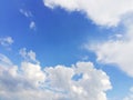 Blue sky with white clouds. The natural blue  sky texture. Background. Royalty Free Stock Photo