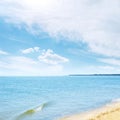 Blue sky in white clouds over sea Royalty Free Stock Photo