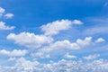 Blue sky with white clouds, rain clouds on sunny summer or spring day for background design Royalty Free Stock Photo