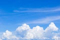 Blue sky with white clouds, rain clouds on sunny summer or spring day for background design Royalty Free Stock Photo