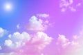 Blue sky with white clouds. rain clouds and sunshine on sunny summer or spring day Royalty Free Stock Photo