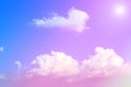 Blue sky with white clouds. rain clouds and sunshine on sunny summer or spring day Royalty Free Stock Photo