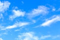 Blue sky with white clouds on sunny summer or spring day. Royalty Free Stock Photo