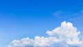Blue sky with white clouds, rain clouds on sunny summer or spring day for background design Royalty Free Stock Photo