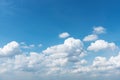 Blue sky and white clouds with space for text. Royalty Free Stock Photo