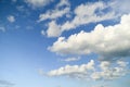 Blue sky and white clouds. Spring background