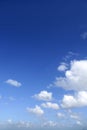 Blue sky white clouds in a summer clean day Royalty Free Stock Photo