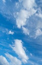 Blue Sky with White Clouds, Sunny Cloudy Sky Texture Background, Fluffy Clouds Pattern, Sunny Cumulus Royalty Free Stock Photo