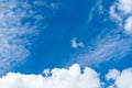 Blue Sky with White Clouds, Sunny Cloudy Sky Texture Background, Fluffy Clouds Pattern, Sunny Cumulus Royalty Free Stock Photo