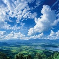 blue sky with white clouds, top view of the Thai countryside Royalty Free Stock Photo