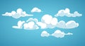 Blue sky and white clouds vector illustration Royalty Free Stock Photo