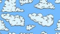 Blue sky with white clouds. Vector seamless background. Royalty Free Stock Photo