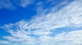 Blue sky with white cumulus clouds on a bright summer, spring, winter day Royalty Free Stock Photo