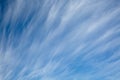Blue sky with white feather clouds Royalty Free Stock Photo