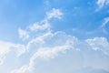 Texture and detail of blue sky and white fluffy clouds Royalty Free Stock Photo