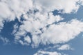 Blue sky with white fluffy clouds. Beautiful cloudscape. Heaven wallpaper. Texture background. Royalty Free Stock Photo