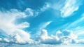 A Blue Sky with White Fluffy Clouds and Wispy Cirrus Clouds