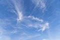 Blue sky / white fluffy tiny clouds background and pattern Royalty Free Stock Photo