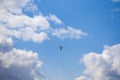 Blue sky with white flying clouds