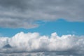 Blue sky with white and gray clouds, texture Royalty Free Stock Photo