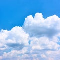 Blue sky with white heap clouds