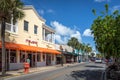Blue sky with white sand and palm beach in Key West Royalty Free Stock Photo