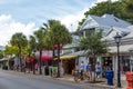 Blue sky with white sand and palm beach in Key West Royalty Free Stock Photo